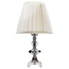 Abajur de cristal com cúpula drapeada branca bivolt 35 cm