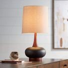 Abajur de Mesa 360 Lighting Andi 62 cm Bronze Martelado com Madeira