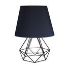 Abajur De Mesa Aramado Diamante Preto Cúpula Algodão Abajur De Mesa Aramado Diamante Preto Cúpula Algodão