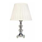 Abajur De Mesa Cristal Cúpula Drapeada Branca 110/220v 35cm