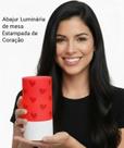 Abajur de mesa Estampada de Coração em Relevo sem aquecimento Lâmpada Led Deixe seu Ambiente Abajur de mesa Estampada de Coração em Relevo sem aquecimento Lâmpada Led Deixe seu Ambiente