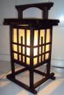 Abajur de mesa luminária oriental estilo japonês rustico 55cm altura sala quarto jardim pousada hotel
