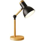 Abajur de Mesa Madeira e Aço com Braço Articulado, Luminária Moderna Bivolt para Estudo, Trabalho e Decoração em Escritórios ou Ambientes Sofisticado