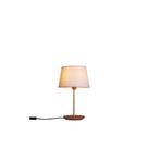 Abajur de Mesa Slim 35cm Castanho Cúpula Algodão Cru Madelustre