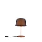 Abajur de Mesa Slim 35cm Castanho Cúpula Preta Madelustre