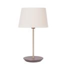 Abajur de Mesa Slim 45cm Castanho Cúpula Branca Madelustre