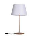 Abajur de Mesa Slim 52cm Castanho Cúpula Branca Madelustre