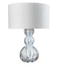Abajur de Sala de Murano Cristais Labone - Cor Branca 40cm