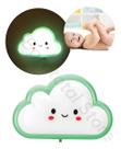 Abajur De Tomada Quarto Bebe Criança De Nuvem Luminaria Mini Cor da estrutura Verde