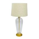 Abajur Decorativo Cristal Base Metal Dourado Cupula Redonda