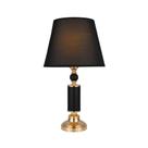 Abajur Decorativo Metal Dourado e Preto Cupula Tecido