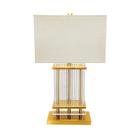 Abajur Decorativo Retangular Metal e Cristal Design Moderno