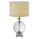 Abajur design Circulo Trans. Lapidado Base Metal