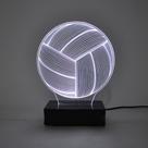 Abajur e Luminária Bola de Vôlei de Acrílico Com LED Branco