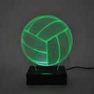 Abajur e Luminária Bola de Vôlei de Acrílico Com LED Verde