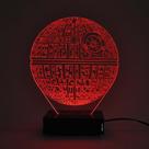 Abajur e Luminária Estrela da Morte de Acrílico com LED Vermelho