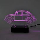 Abajur e Luminária Fusca de Acrílico Com LED Rosa Abajur e Luminária Fusca de Acrílico Com LED Rosa