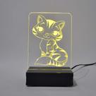Abajur e Luminária Gato Gatinho de Acrílico com LED Amarelo Abajur e Luminária Gato Gatinho de Acrílico com LED Amarelo
