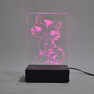 Abajur e Luminária Gato Gatinho de Acrílico com LED Rosa Abajur e Luminária Gato Gatinho de Acrílico com LED Rosa