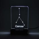 Abajur e Luminária Signo Câncer de Acrílico com LED Branco