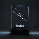 Abajur e Luminária Signo Touro de Acrílico com LED Branco