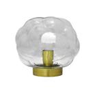Abajur em Metal com Vidro Bubble Transparente Moderno