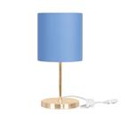 Abajur Eros Cilindrico Azul Com Base Redonda New Cobre