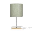 Abajur Eros Cilindrico Cinza Escuro 022 Base Cobre Quadrada