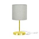 Abajur Eros Cilindrico Rustico Escuro Base Redonda Dourado
