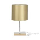 Abajur Eros Cilindrico Shantung Dourado 31 Base Cobre Quadr.