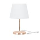 Abajur Eros Dome Branco Base Redonda Cobre