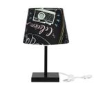 Abajur Eros Dome Parede Giz 050 c/ Base Toda Preta Quadrada