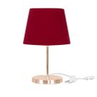 Abajur Eros Dome Vermelho Base Redonda Cobre