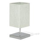Abajur Eros Quad Linho Claro 025 com Base Quadrada