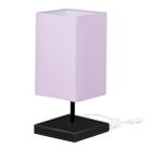 Abajur Eros Quad Rosa com Base Inox toda Preta