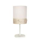 Abajur Faixa Flores E Borboletas Base Branca 20x42 Branco