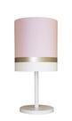 Abajur Faixas Bronze Base Branco Cúpula 20x43