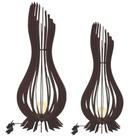 Abajur Grande De Chão Ana Maria Mdf Luminária - Preto Kit Com 2 - 90x28cm E 75x23cm
