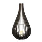 Abajur Grande De Chão Tulipa Mdf Luminária - Preto Abajur Grande De Chão Tulipa Mdf Luminária - Preto