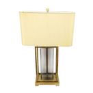 Abajur Imponente Metal e Cristal Cupula Retangular Luxuoso