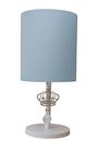 Abajur Infantil Coroa Base Branca Cúpula Azul bebê 20x43