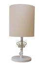 Abajur Infantil Coroa Base Branca Cúpula Cáqui 20x43
