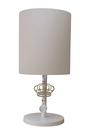 Abajur Infantil Coroa Base Branca Cúpula Cinza 20x43