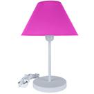 Abajur Infantil Luminária de Mesa Fino Decoração Quarto Skinny Base Branca Cúpula Pink Abajur Infantil Luminária de Mesa Fino Decoração Quarto Skinny Base Branca Cúpula Pink