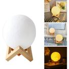 Abajur Lua Cheia 3D Led Luminaria De Mesa Sem Fio Luz Noturna Infantil Quarto Sala Decorativa