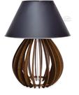 Abajur Luminária Bola Mdf Marrom