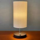 Abajur Luminária de Mesa Clássica redonda Marrom Com Interruptor Bivolt Cúpula Branco