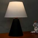 Abajur luminária de mesa Clássico Cone Preto de Alumínio bivolt Com Cúpula Para Casa Sala Escritório e Quarto e cabeceira Cama