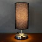 Abajur luminaria De Mesa Clássico Redondo Com Interruptor aluminio e bivolt Com Cúpula algodão
