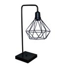 Abajur Luminaria De Mesa Com Aramado Retro - Preto Abajur Luminaria De Mesa Com Aramado Retro - Preto